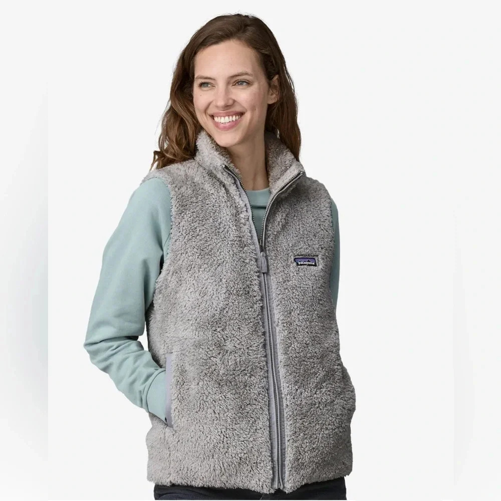 Patagonia Fleece Vest Women’s Size M Light Gray Los Gatos Soft Cozy Warm